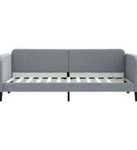 Tagesbett mit Matratze Hellgrau 80x200 cm Stoff