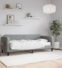 Tagesbett mit Matratze Hellgrau 80x200 cm Stoff