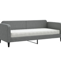 Tagesbett mit Matratze Dunkelgrau 80x200 cm Stoff