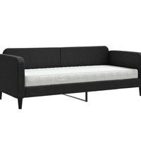 Tagesbett mit Matratze Schwarz 80x200 cm Stoff