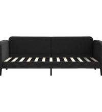 Tagesbett mit Matratze Schwarz 80x200 cm Stoff