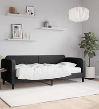 Tagesbett mit Matratze Schwarz 80x200 cm Stoff