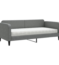 Tagesbett mit Matratze Dunkelgrau 90x200 cm Stoff