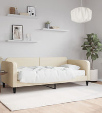 Tagesbett mit Matratze Creme 90x200 cm Stoff