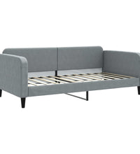 Tagesbett mit Matratze Hellgrau 100x200 cm Stoff