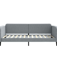 Tagesbett mit Matratze Hellgrau 100x200 cm Stoff