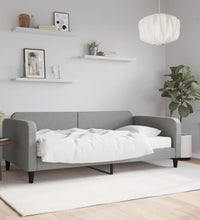 Tagesbett mit Matratze Hellgrau 100x200 cm Stoff