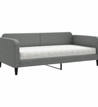 Tagesbett mit Matratze Dunkelgrau 100x200 cm Stoff