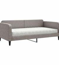 Tagesbett mit Matratze Taupe 100x200 cm Stoff