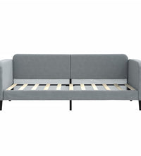 Tagesbett mit Matratze Hellgrau 90x190 cm Stoff