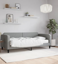 Tagesbett mit Matratze Hellgrau 90x190 cm Stoff