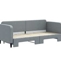 Tagesbett Ausziehbar Hellgrau 80x200 cm Stoff