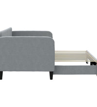 Tagesbett Ausziehbar Hellgrau 80x200 cm Stoff