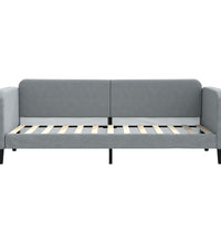 Tagesbett Ausziehbar Hellgrau 80x200 cm Stoff