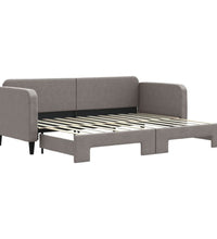 Tagesbett Ausziehbar Taupe 80x200 cm Stoff