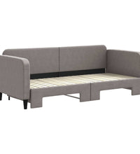 Tagesbett Ausziehbar Taupe 80x200 cm Stoff