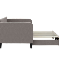 Tagesbett Ausziehbar Taupe 80x200 cm Stoff