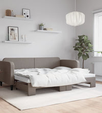 Tagesbett Ausziehbar Taupe 80x200 cm Stoff