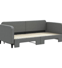 Tagesbett Ausziehbar Dunkelgrau 90x200 cm Stoff
