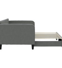 Tagesbett Ausziehbar Dunkelgrau 90x200 cm Stoff