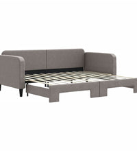 Tagesbett Ausziehbar Taupe 90x200 cm Stoff