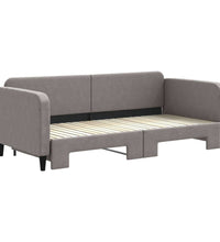 Tagesbett Ausziehbar Taupe 90x200 cm Stoff