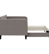 Tagesbett Ausziehbar Taupe 90x200 cm Stoff
