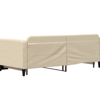 Tagesbett Ausziehbar Creme 90x200 cm Stoff