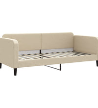 Tagesbett Ausziehbar Creme 90x200 cm Stoff