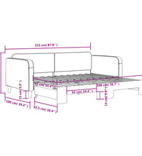 Tagesbett Ausziehbar Creme 90x200 cm Stoff