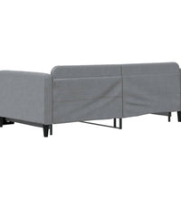 Tagesbett Ausziehbar Hellgrau 100x200 cm Stoff