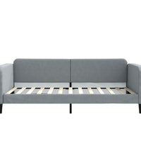 Tagesbett Ausziehbar Hellgrau 100x200 cm Stoff