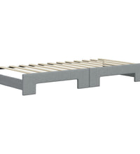 Tagesbett Ausziehbar Hellgrau 100x200 cm Stoff