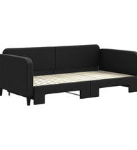 Tagesbett Ausziehbar Schwarz 100x200 cm Stoff