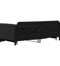 Tagesbett Ausziehbar Schwarz 100x200 cm Stoff