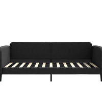 Tagesbett Ausziehbar Schwarz 100x200 cm Stoff