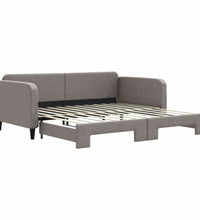 Tagesbett Ausziehbar Taupe 100x200 cm Stoff