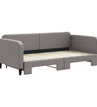 Tagesbett Ausziehbar Taupe 100x200 cm Stoff