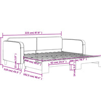 Tagesbett Ausziehbar Taupe 100x200 cm Stoff