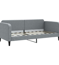 Tagesbett Ausziehbar Hellgrau 90x190 cm Stoff
