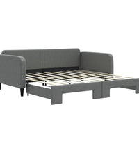 Tagesbett Ausziehbar Dunkelgrau 90x190 cm Stoff