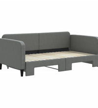 Tagesbett Ausziehbar Dunkelgrau 90x190 cm Stoff