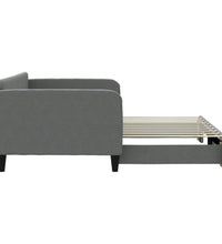 Tagesbett Ausziehbar Dunkelgrau 90x190 cm Stoff