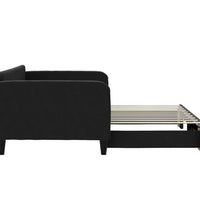 Tagesbett Ausziehbar Schwarz 90x190 cm Stoff