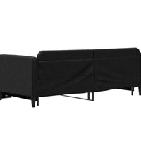 Tagesbett Ausziehbar Schwarz 90x190 cm Stoff