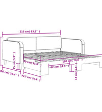 Tagesbett Ausziehbar Schwarz 90x190 cm Stoff