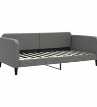 Tagesbett Ausziehbar mit Matratzen Dunkelgrau 100x200 cm Stoff