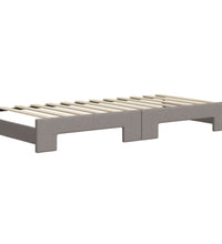 Tagesbett Ausziehbar mit Matratzen Taupe 100x200 cm Stoff