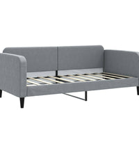 Tagesbett Ausziehbar mit Matratze Hellgrau 90x190 cm Stoff