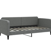 Tagesbett Ausziehbar mit Matratzen Dunkelgrau 90x190 cm Stoff